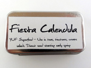YUF Superfood Seed Tins Back Fiesta Calendula